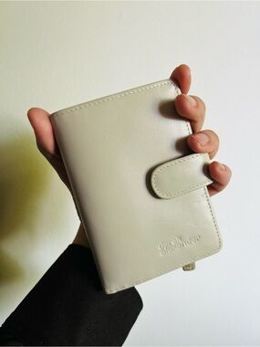 derek alexander Cream Leather Snap Wallet
